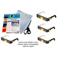 Pack lamina solar visual + 4 gafas de eclipse